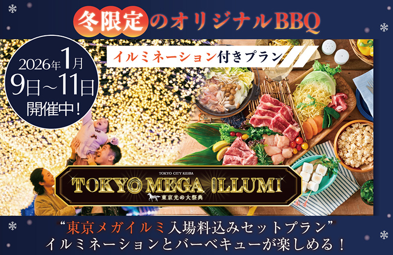 冬限定のオリジナルBBQ 東京メガイルミ入場料込みセットプラン